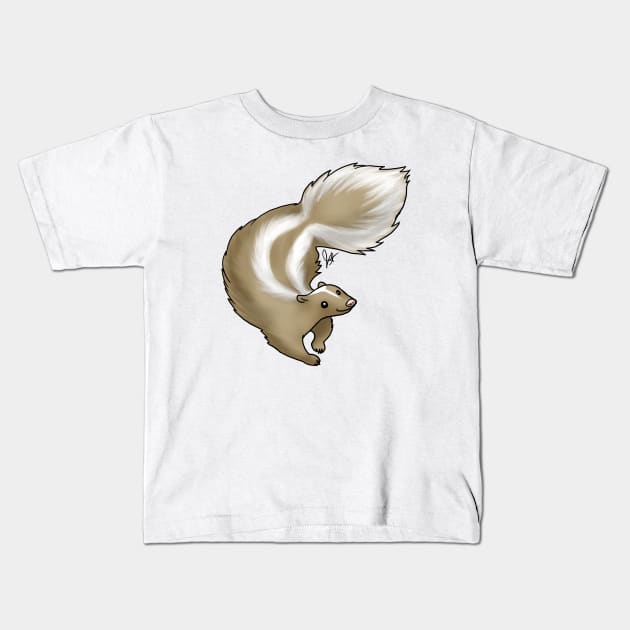 Mammal - Skunk - Apricot Kids T-Shirt by Jen's Dogs Custom Gifts and Designs